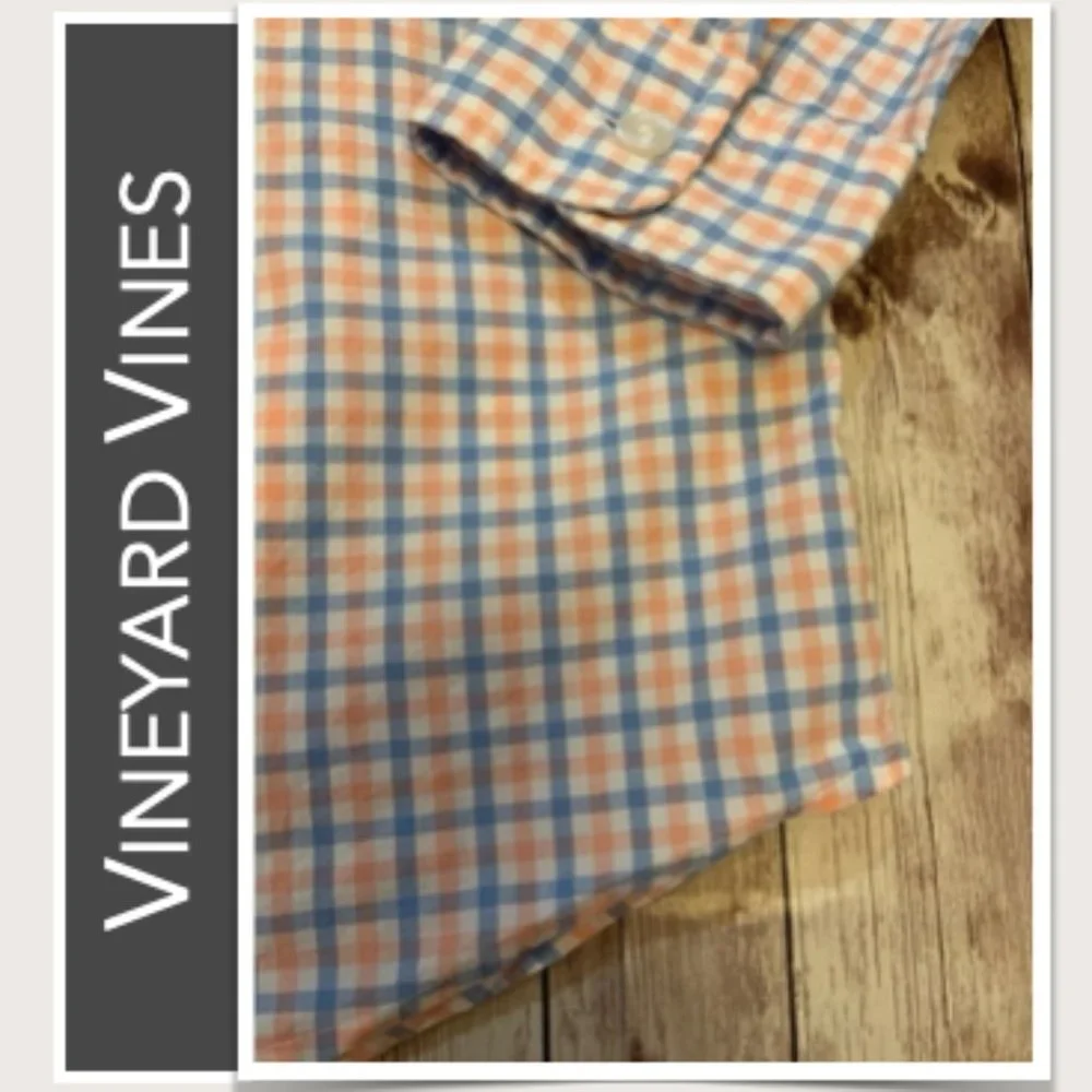 Vineyard Vines Light‎ Blue & Pink Checks Button Down Whale Shirt EUC